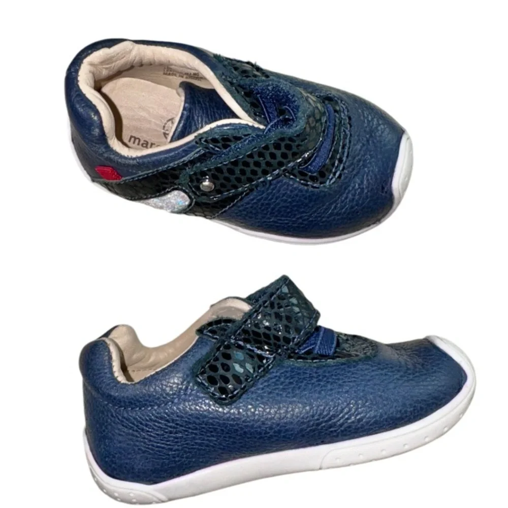 MARC JACOB navy leather tennis shoes ROBEEZ GIrls size 5.5